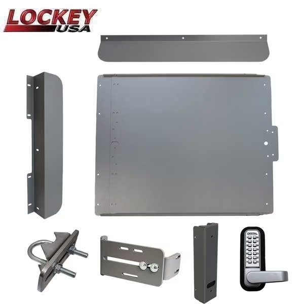 ED60B Edge Panic Shield Security Kit In Silver - Panic Shield, EDSB Strike Bracket, EDGB200,285P Key, Lockey, Mfr#: LK-ED60S